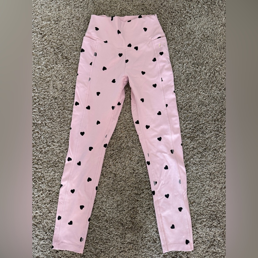 PINK Victoria's Secret Leggings with Black Hearts